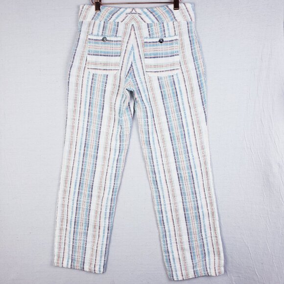 SUNDANCE Gigi Pants Straight Leg Green White Plaid Cotton XS Bohemian Resort - Picture 7 of 11